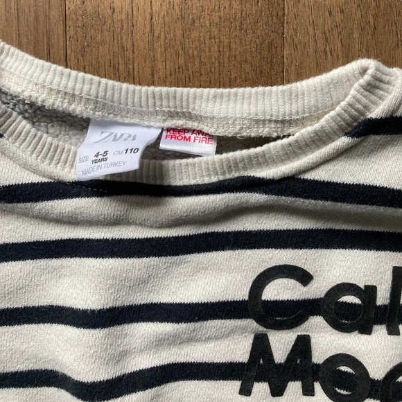 Zara Toddler Text Striped Sweatshirt - Picture 4 of 5